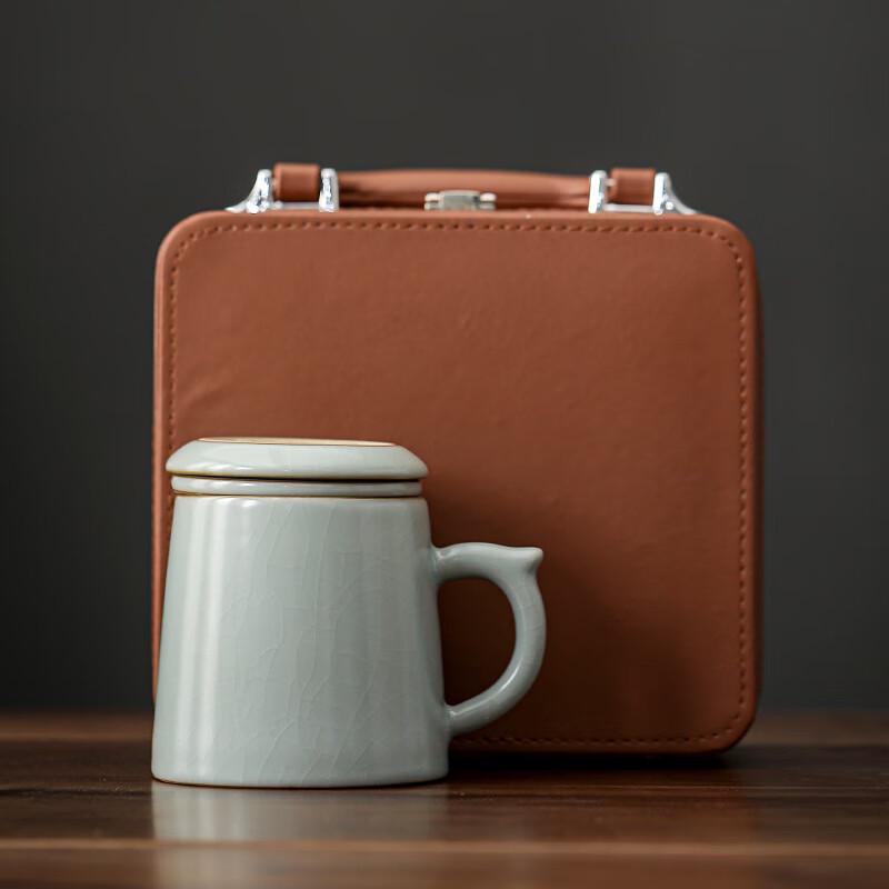 

Auspicious Dragon Ru Kiln Tea Separation Office Cup Set