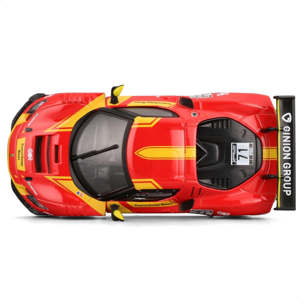 Bburago Scale Ferrari 296 GT3 2023 Red Race Sports Car Diecast Model Car Finished Product 1/43 / 18-36313