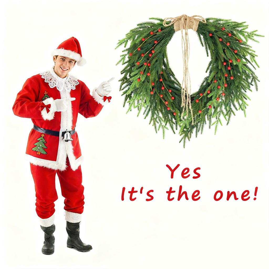 Couronne de Noël, Nœud, Suspension de porte d'entrée, Articles de décoration pour la maison