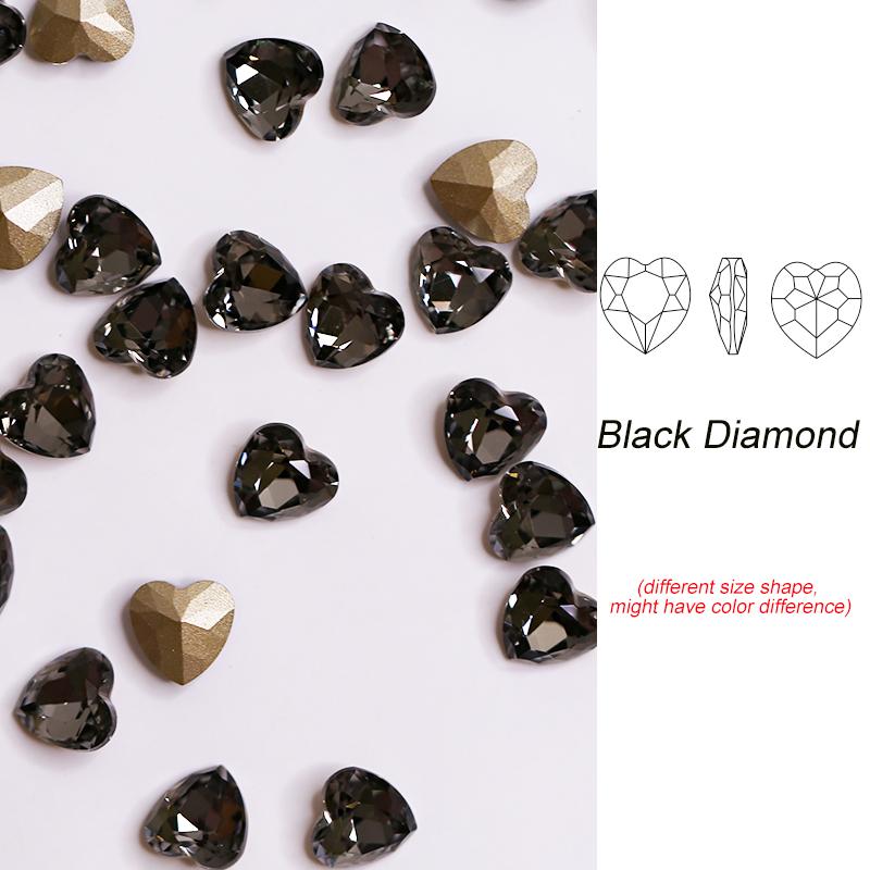 Paso Sico Heart Shaped Point Back Rhinestones Pink MO Loose Crystal Beads Garment Shoes Diy Nail Art Accessories