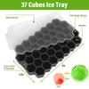 37 Cavity Honeycomb Ice Cube Trays Reusable Silicone Ice Cube Mold Bpa Free Ice Maker With Removable Lids Creative 13 Cavity
