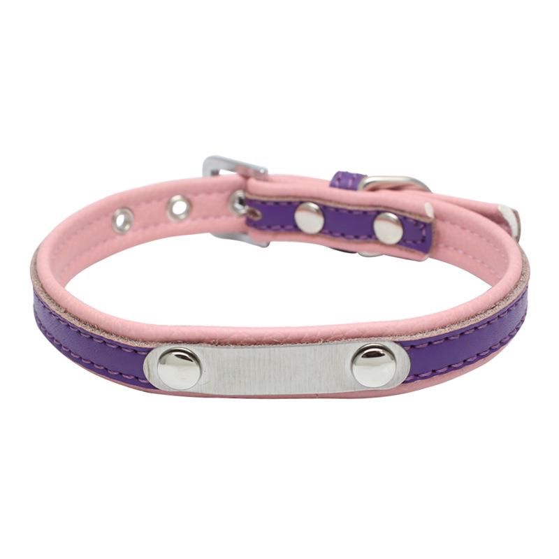 Stainless Steel Iron Lettering Pet Collar Leather Dog Chain Cat with Large  Medium and Small Dog Pet Supplies