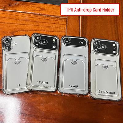 Transparente Kartenhalterung für iPhone 17 Pro Max mit präzisem Einschub und weicher Hülle mit vollständiger Abdeckung