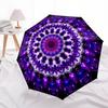 1pc Purple Mandala Automatic Open/Close Umbrella, Compact Travel Umbrella, 8-Rib Sturdy Frame - Ideal Gift for Friends Yy251118011