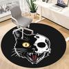 1pc Cat Skull Office Round Area Rug, Indoor Mat Suitable ForOffice, Under Office Chairs Bedroom Living Room Home Decor, Room Deco u69