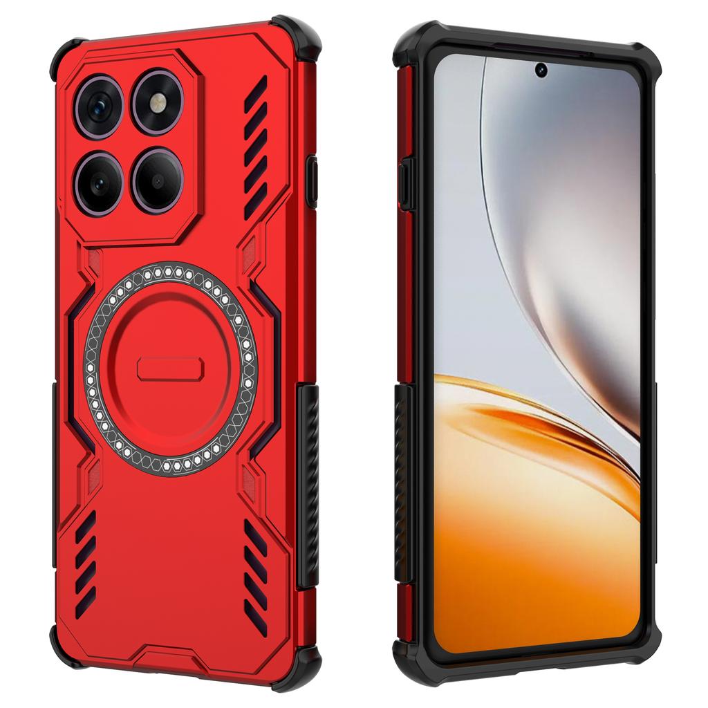 For Motorola Edge 60 Pro 5G Magnetic Case Butterfly Armor Hollow Heat Dissipation PC+TPU Phone Cover