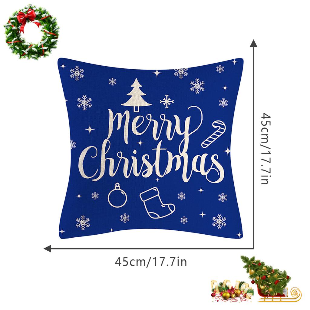 4PCS/Set Christmas Tree Pillowcase Snow Pillow Cover Square Decorative Cushion Covers with Invisible Zipper Waist Cushion Sofa