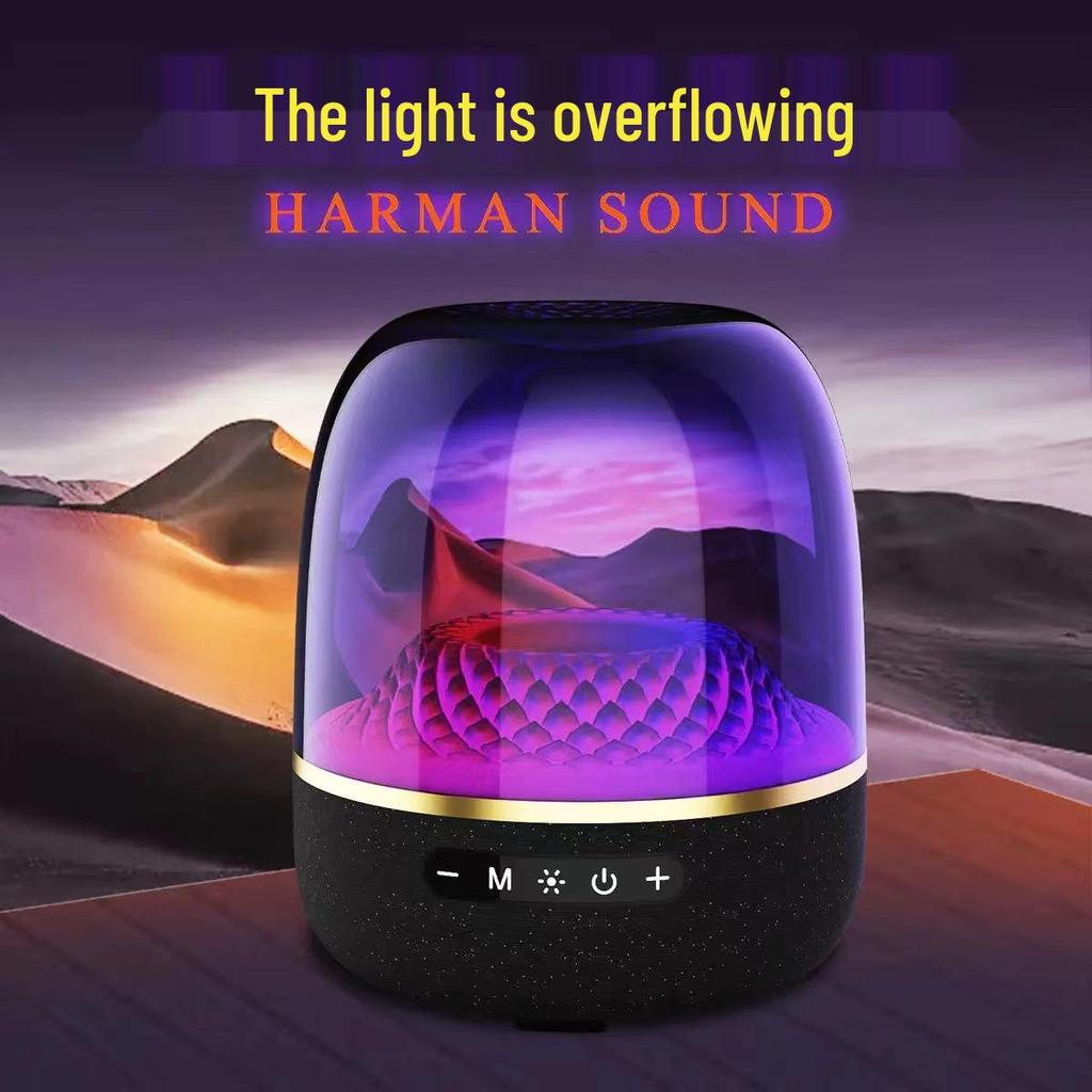 L-98 Fifth Gen Bluetooth Glass Speaker with High-Quality Sound & Subwoofer, Desktop Atmosphere Light