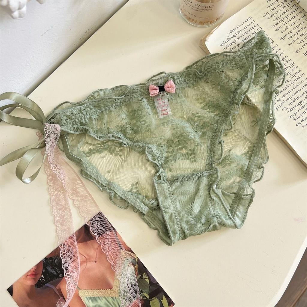 Women's Lace Underwear Low Waist Strap Breathable Cotton Triangle Underwear for Women