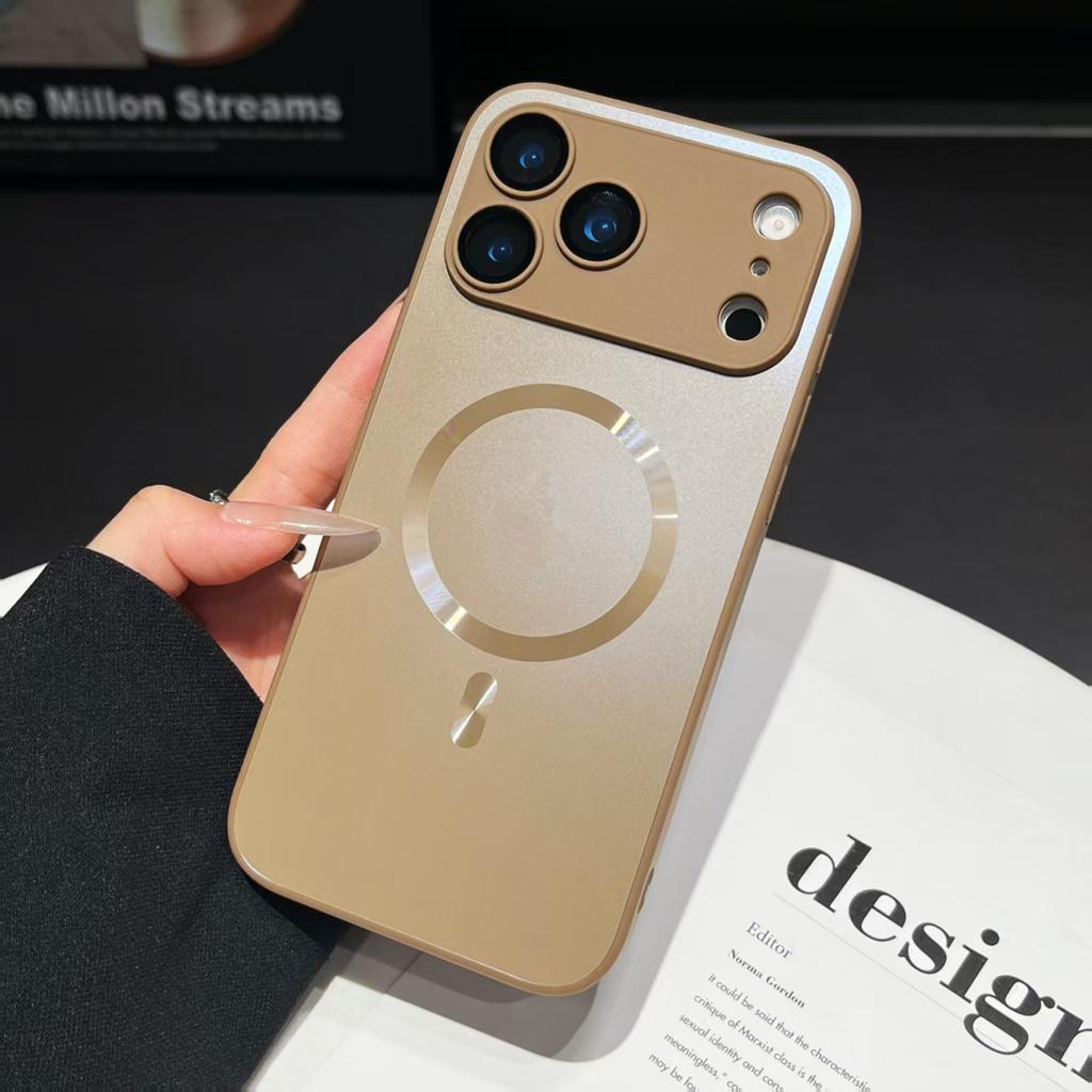 Magnetic Suction for Apple 17 ProMax Phone Case with Matte Feel for IPhone 16 Simple Protective Case with Lens Film