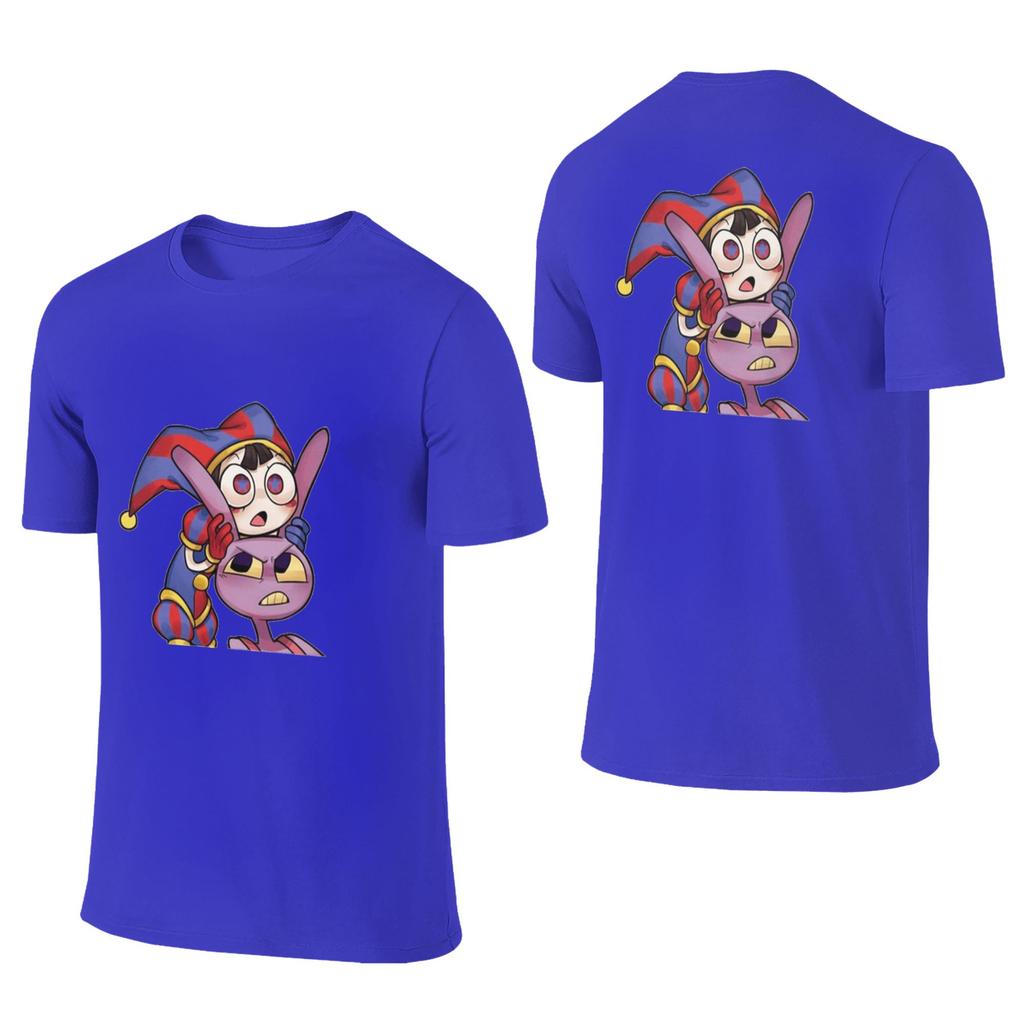 100 Cotton Pomni Tadc Jax The Amazing Circus Tshirt Unisexs Double Sided T Shirt Unisex Round Neck Summer Shirts Tops S6xl