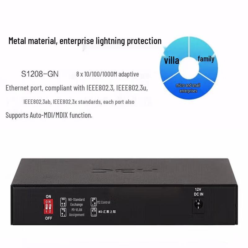 H3C 8-Port Gigabit Unmanaged Desktop-Netzwerk-Switch S1208V