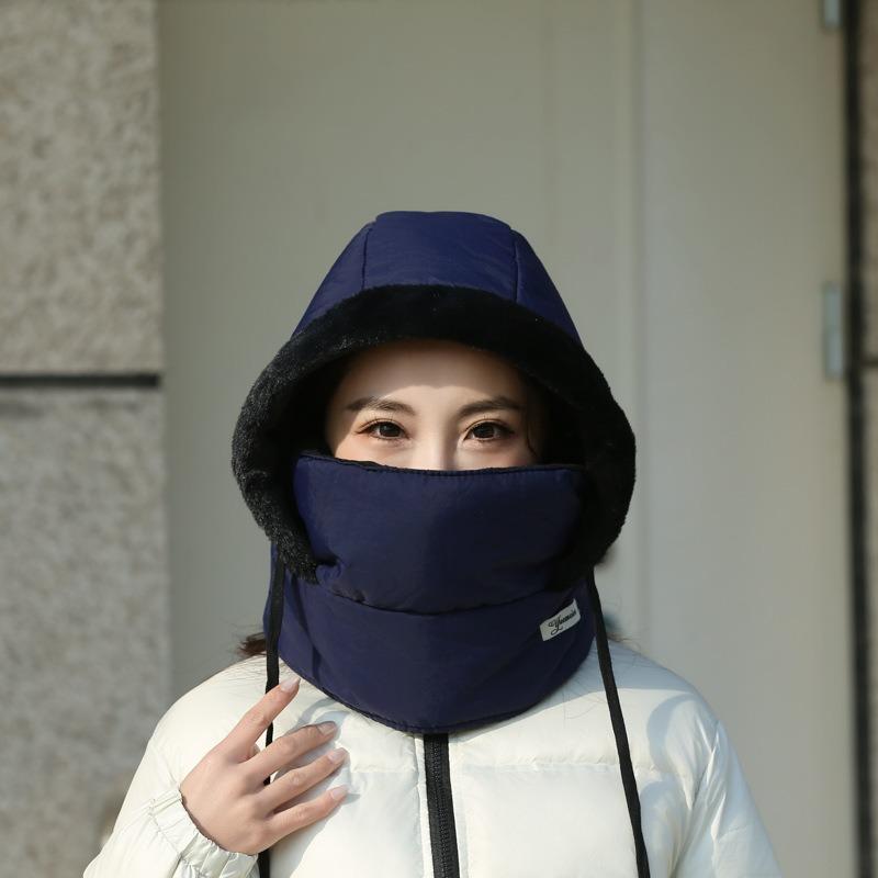 Winter cold-proof men's ear protectors, piled thick scarves, integrated mouth masks, women's electric vehicle thermal cotton hats