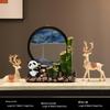 Bamboo Panda Decorative Ornament for Living Room, Office, or Entryway