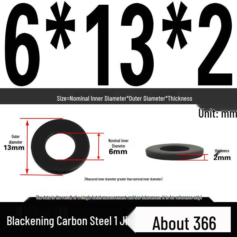 Blackened Thickened Oversized Metal Washer