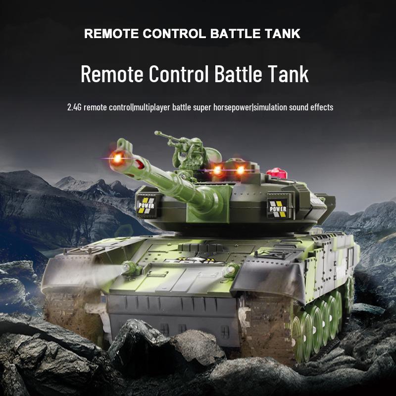 Large RC Parent-Child Tank Battle Toy: Rechargeable, Tracked Off-Road 2.4G Cannon Vehicle