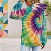 Women Plus Size Long Sleeve Drawstring Hoodie Galaxy Space Print Black Kangaroo Pocket Pullover