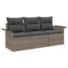 VidaXL Ensemble 3 Canapés de Jardin avec Coussins Gris Rattan Poly 3345219