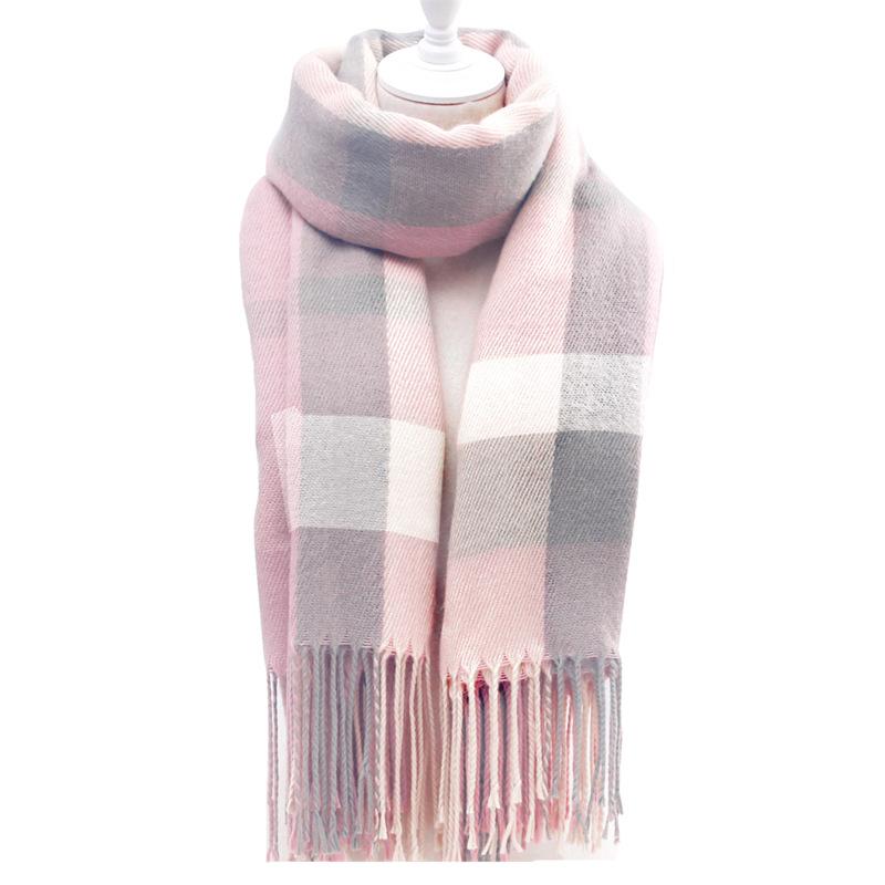 New Scarf Women's Winter Japanese and Korean Style All-match Plaid Warm Thickened Couple Scarf Student Shawl