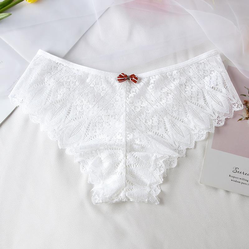 New Sexy Women Panties Lace Underwear Low-Waist Briefs Hollow Out G String Underpants Solid Comfortable Lingerie Dropshipping