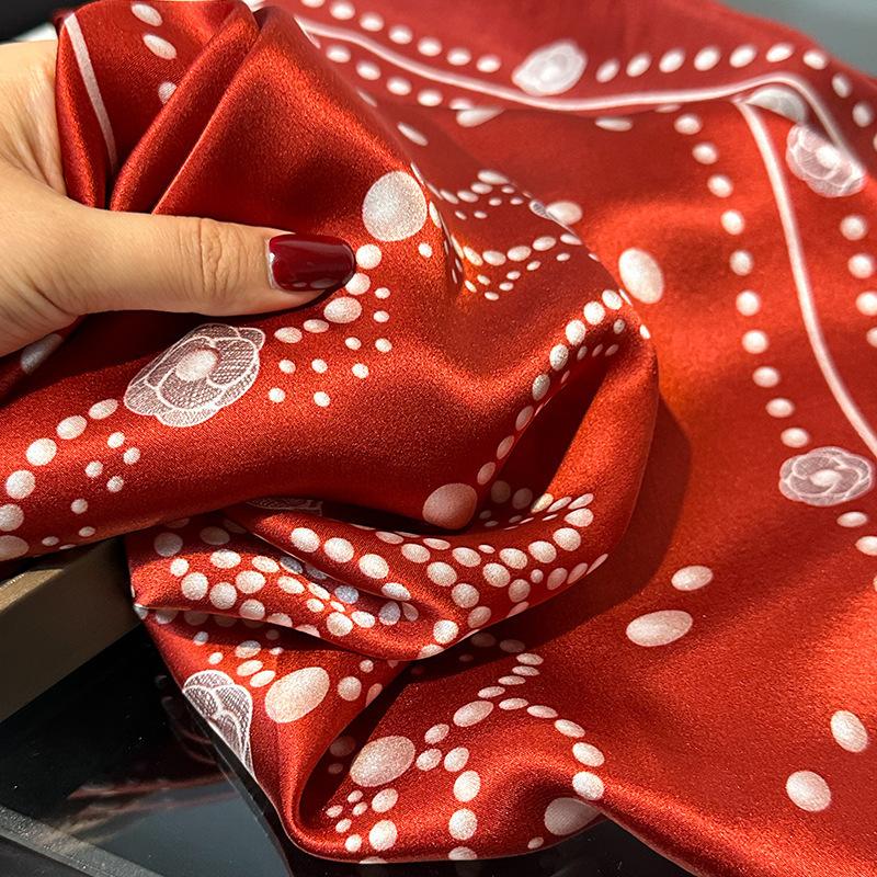 New 100% Pure Real Silk Scarf Women Hair Foulard Luxury High Quality Bandana Square Headband Hijab Scarves Pashmina brand 65cm