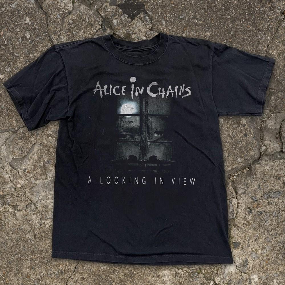 Alice In Chains A Looking In View Унисекс Черная Футболка Размер S-5XL Унисекс Футболка L