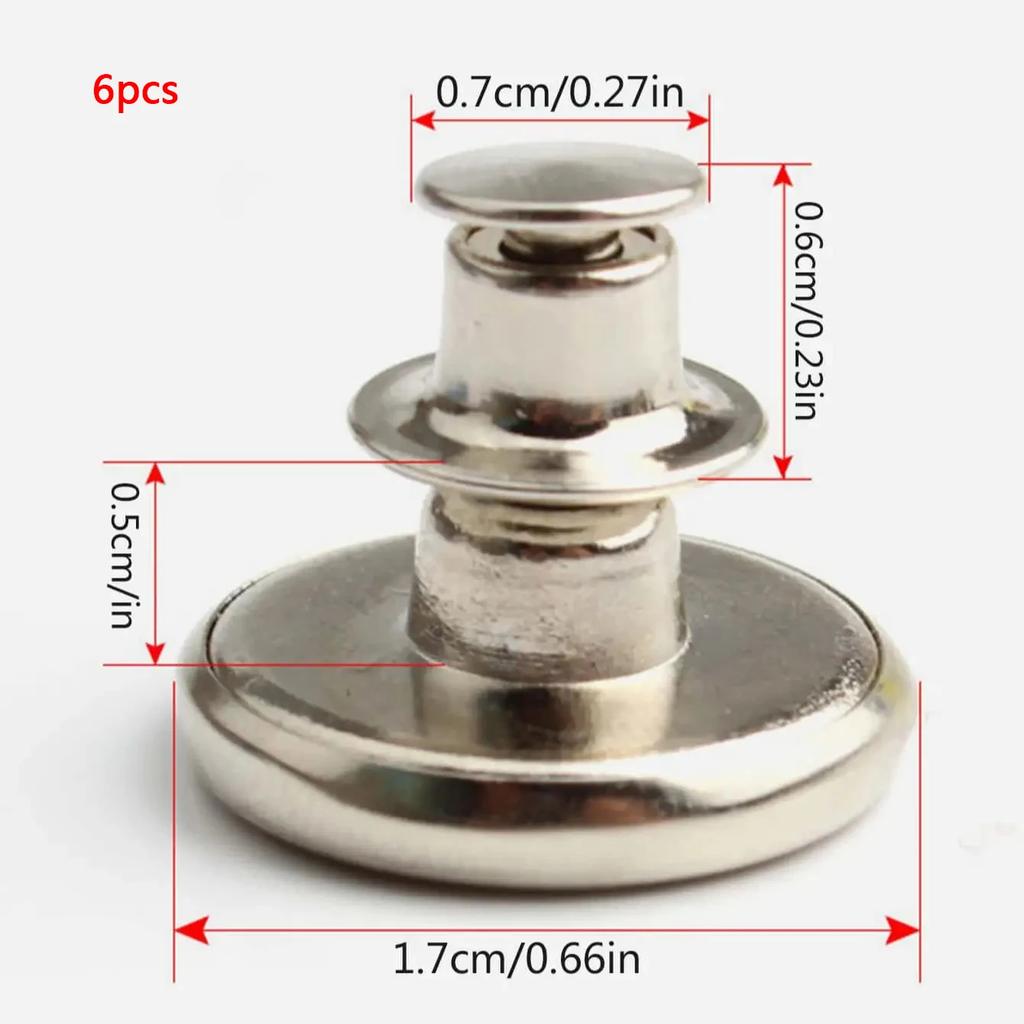 6/12 Stück-Knopf-Pins Lose Jeans Ohne Nähen Sofortiger Ersatz Druckknopf Ceryvop Wiederverwendbar Verstellbar Metall Hosenstraffer