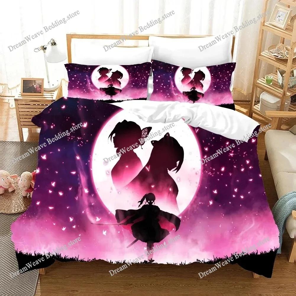 Ghost Killing Blade Bedding Set Single Twin Full Queen King Size Bed Set Aldult Kid Bedroom Duvetcover Sets bed sheet set