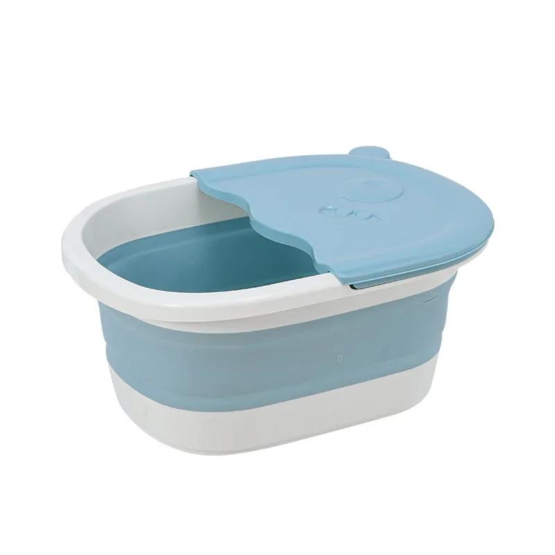 Plastic Foldable Bucket Foot Bath Bucket Bathroom Foot Wash Basin Laundry Buckets Portable Folding Water Container Large