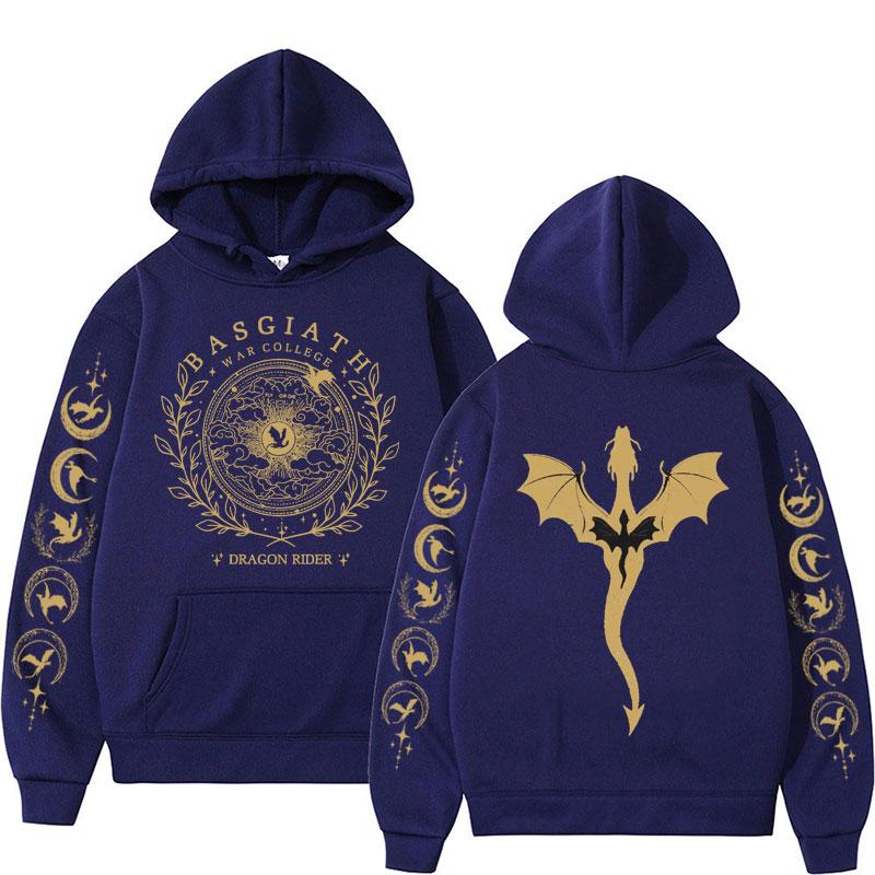 Fourth Wing Graphic Hoodies Basgiath War College Dragon Rider Sweatshirt Men Women Trend Hoodie Streetwear