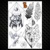 Night Forest Werewolf Tattoos For Men Women DIY Realistic Temporary Tattoos Geometric Fake Wolf Scorpion Tatoo Paper Stickers