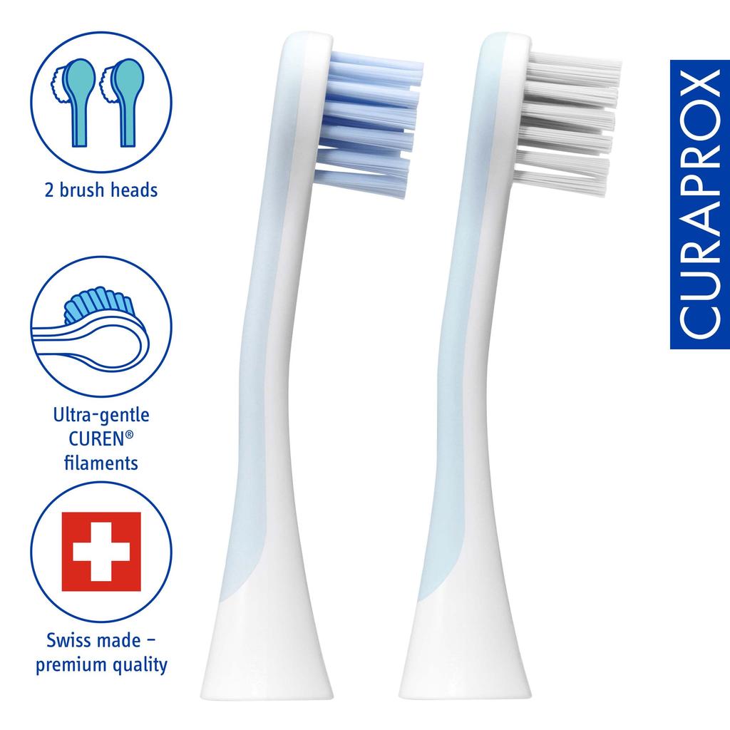 CURAPROX Sonic Electric Toothbrush HYDROSONIC EASY Replacement Brush SENSITIVE Set of (White, 2)