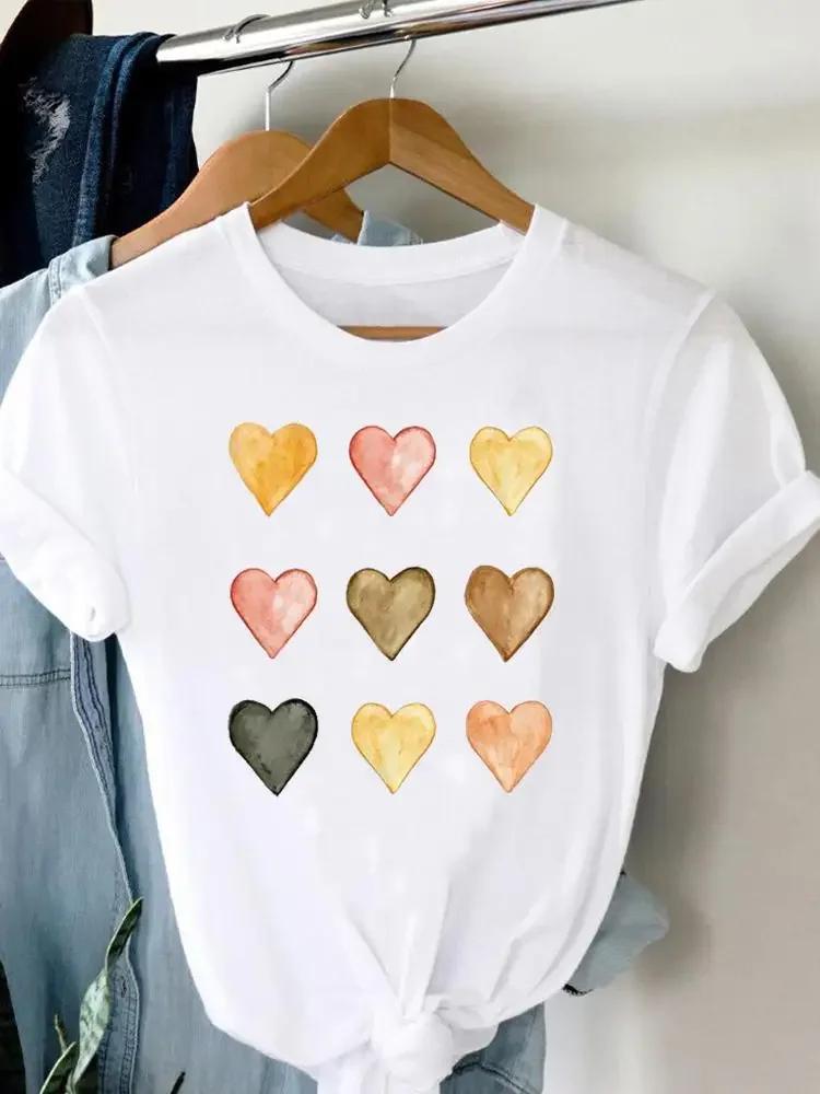 Tee Damen T-Shirt Sommer Kurzarm Print Kleidung Grafik T-Shirt Feder Malerei Vogel Kleidung Mode Damen Top