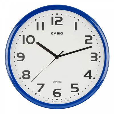 Wanduhr Blau Analog Standard Schritt Sekundenzeiger IQ-24-2JF