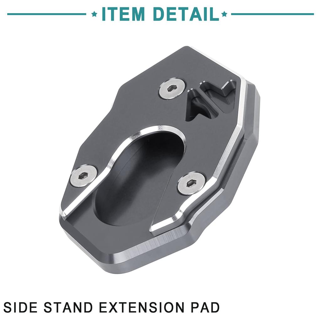 ACROPIX Motorcycle Kickstand Side Stand Extension Pad CNC Aluminum Alloy Compatible with Kawasaki Z900RS Gray 1pcs