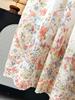 Monet Garden Floral Print Midi Skirt: French A-line Beach Style, Spring/Summer 2026 Collection