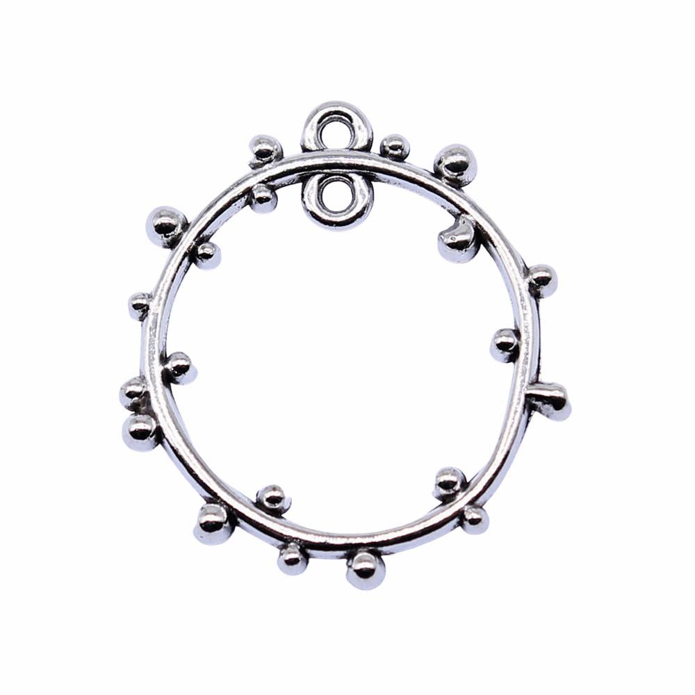 Irregular Oval Frame Connectors Moon Hammered Texture Links For Earring Making