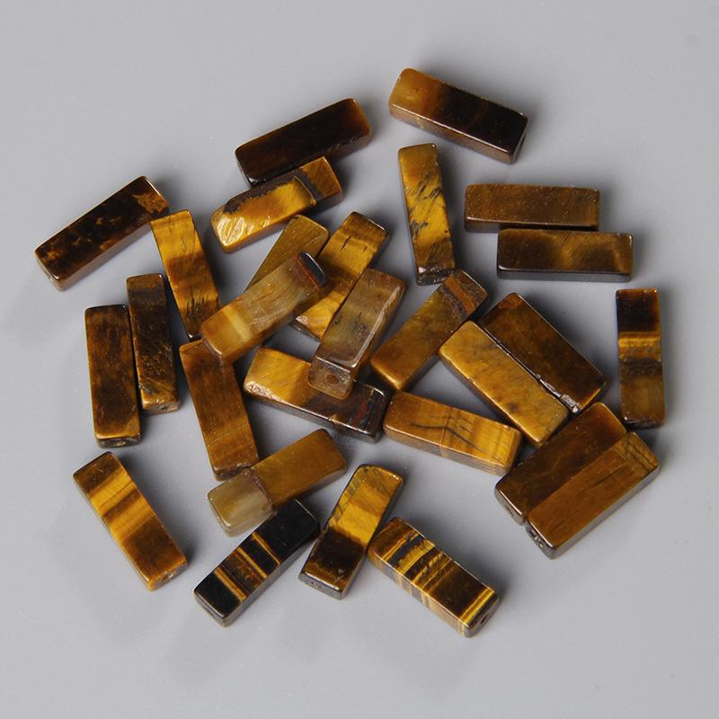Natural Flat Rectangle Tiger Eye Beads Loose Yellow Black Spacer Handmade Gem Stone Beads 13x4mm For Jewelry Making DIY Bracelet 4x13mm 5 pcs