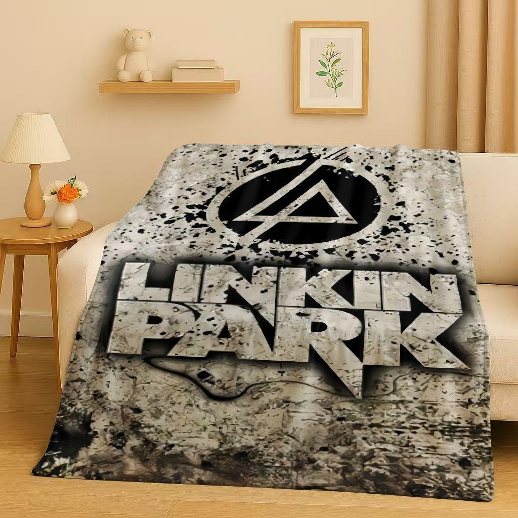 

Retro L-Linkin Park Sign Rock Band Music Flannel Blanket,Ultra Soft Warm Plush Throw for Home Bedroom Bed Sofa Cover Camping 75x90cm
