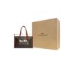 Coach Field 30 Classic Horse And Carriage Print Color Block Tote Bag Women Tote Bags Dark-Brown White C8458-B4TXN