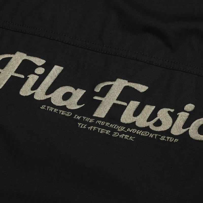 Fila Fusion Letter Zipper Hooded Loose Sports Jacket Men Jacket Black T11M423701FBK