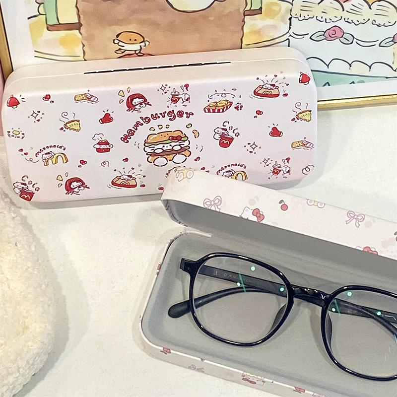 Cartoon Cute  Glasses Case Portable Contact Lens Storage Box For Women Anime Kawaii Sunglasses Protective Case Gifts