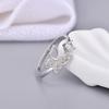 Buyee 925 Sterling Silver Sweet Ring Finger Cute Butterfly White Zircon Open Ring for Women Fashion Trend Fine Jewelry Circle
