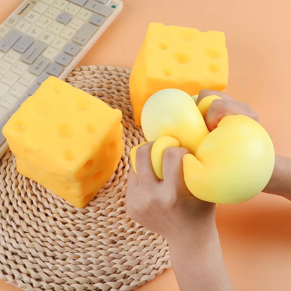 Squishy Square Cheese Squeeze Toys Slow Rebound Push Stress Relief Sensory Toy Soft Butter Cheese Fidget Toy Surprise Gift