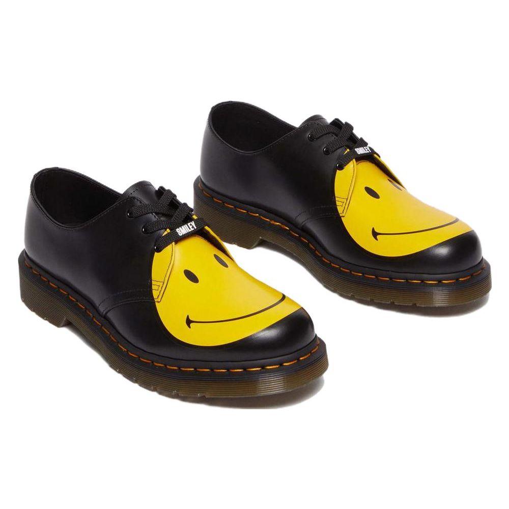 DR. Martens 1461 Leder Runde Zehenpartie Schnürschuhe Freizeitschuhe Damenschuhe Schwarz Gelb 31390005