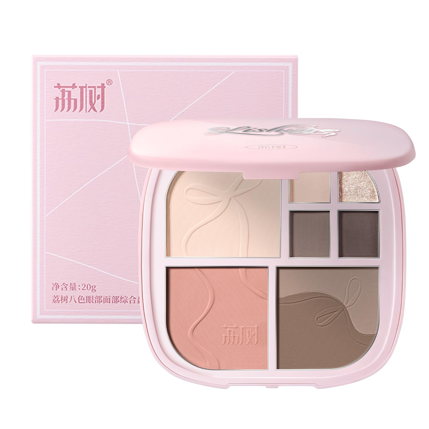 LISHU 8-Color Contouring Palette 02: Highlighter, Contouring Master Palette, Matte Highlighter, Matte Eyeshadow, Matte Shading, Shading Palette,