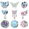 Genuine Copper Metal Beautiful Butterflies Bees Insects Charm Bead Components Pendant Bead Component Compatible With Bracelet High Quality Fine