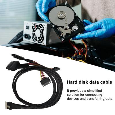 80CM Slim SAS SFF-8654 8i auf 2xSFF-8639 NVMe U.2 SSD Adapterkabel Hochgeschwindigkeitsübertragung SFF-8654 74Pin auf SFF-8639 68Pin Festplatten-Datenkabel