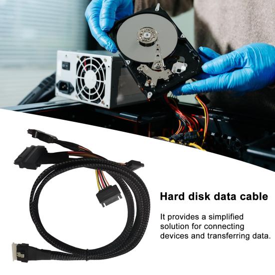 80CM Slim SAS SFF-8654 8i auf 2xSFF-8639 NVMe U.2 SSD-Adapter