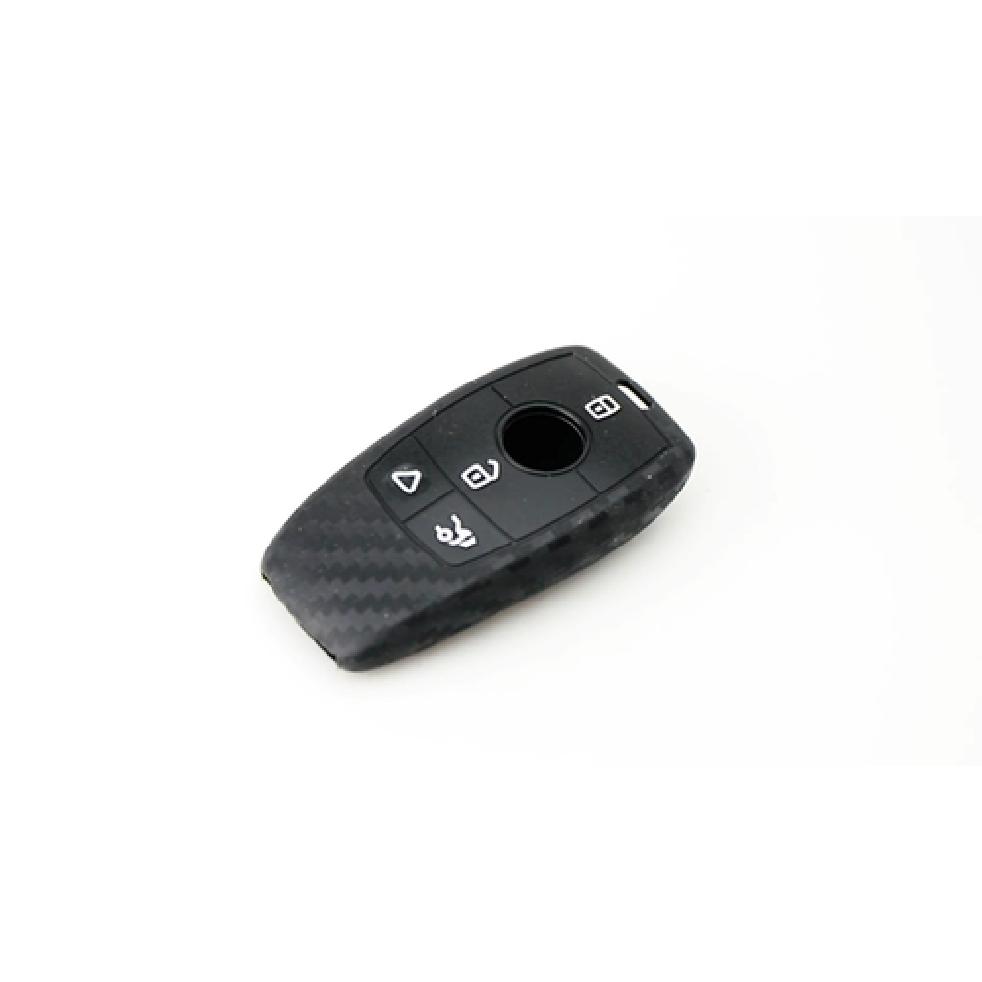 Carbon Fiber Soft Silicone Key Fob Cover For Mercedes 20-up A C CLA CLS GLB GLC